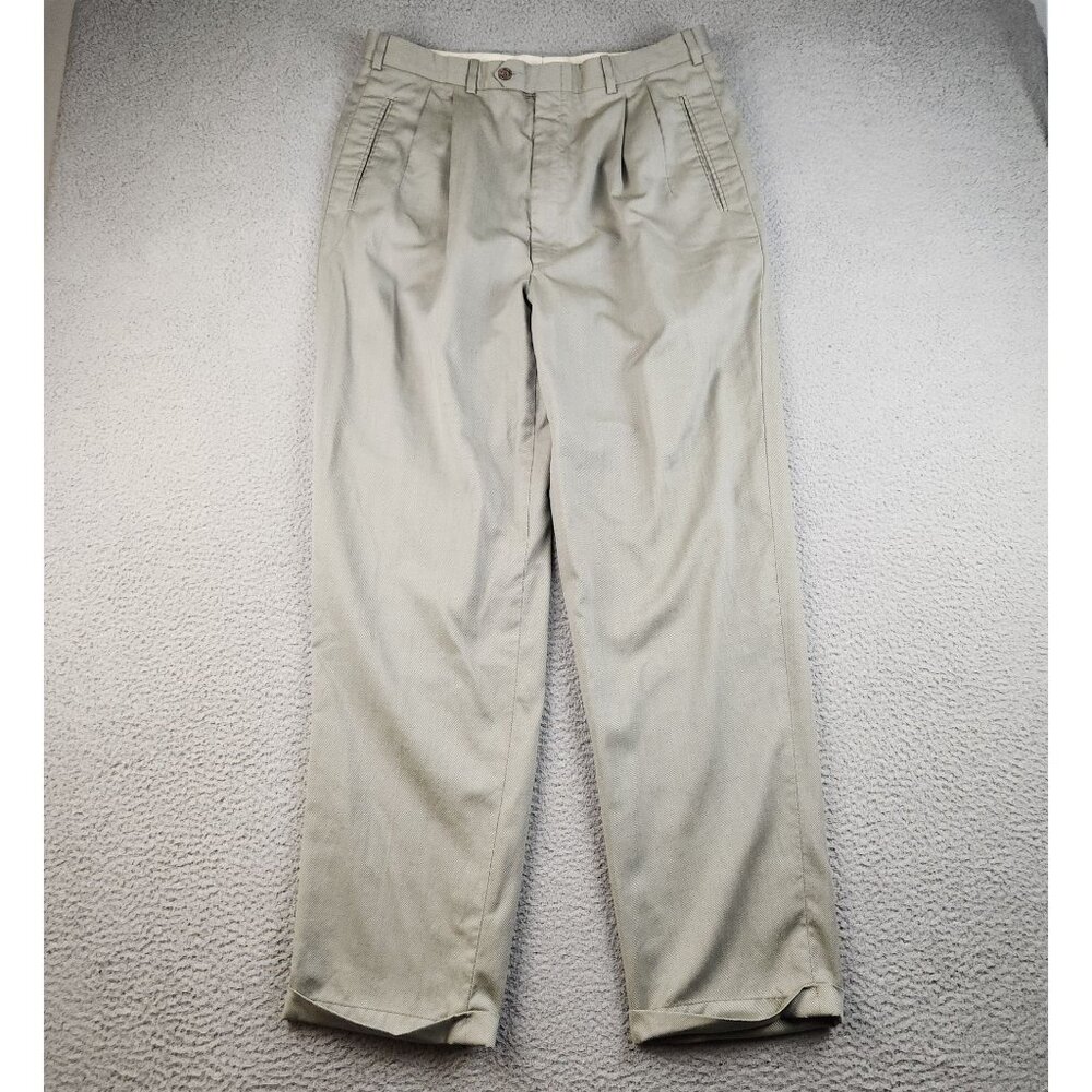 Nordstrom J.B. Britches Mens Dress Pant 36x31 Wool Pleated Cuffed USA VTG Slacks